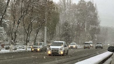 Зимняя дорога в Ташкенте